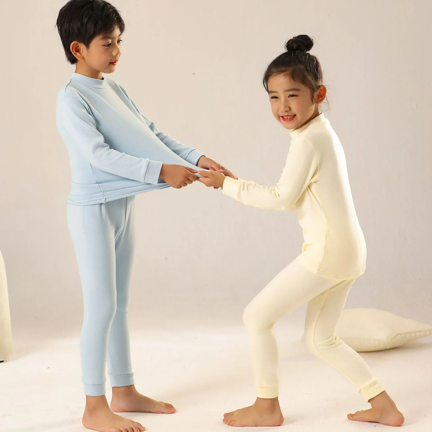 

Детское теплое нижнее белье, пижамы, плюшевая мужская и женская осенняя одежда, осенние брюки, комплект домашней одежды