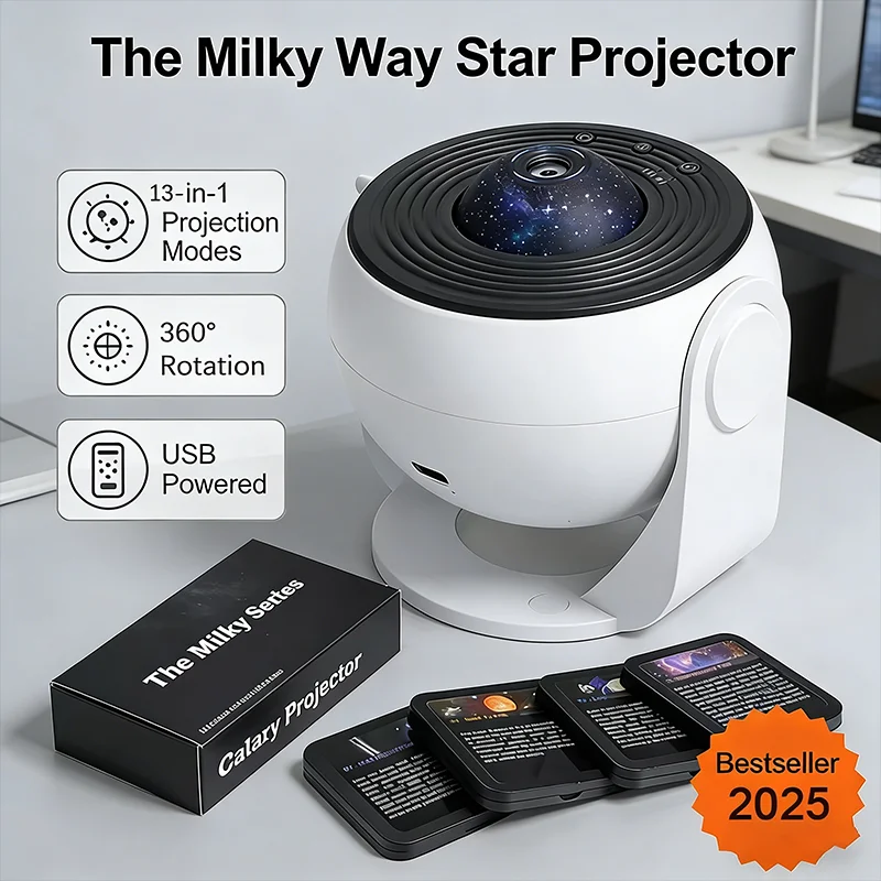 2026 New Decoration Gift for Kids 360&deg; Rotate Galaxy Starry Sky Projector Night Light Planetarium Lamp for Bedroom Holiday Joy