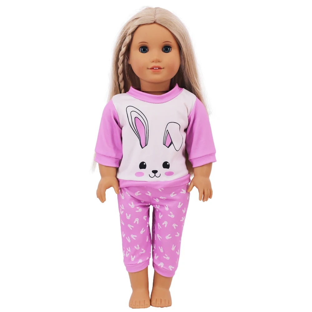 15 Styles Pajamas & Nightgown Cute Pattern Fit 18 Inch American Doll & 43Cm Baby Doll For Generation Accessories Girl's Toy