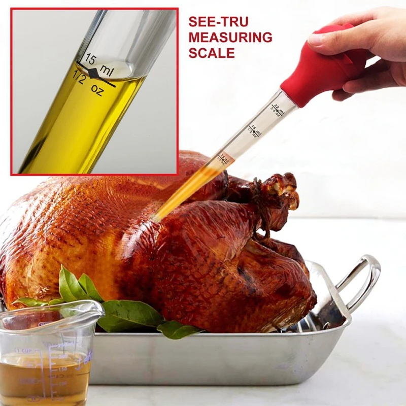 Chicken Turkey Poultry Bbq Food Oil And Baster With Brush - 1 Piece