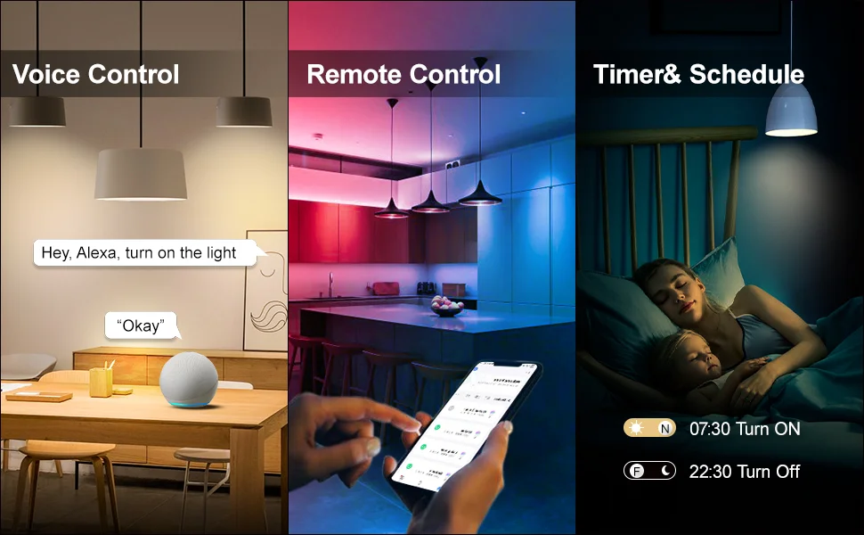 Description Picture 3 of item4Pack GU10 Smart Bulb RGBCW Color Changing Alexa LED Light Bulbs 5W WiFi Track Light Bulbs Dimmable Music Sync WiFi Smart Bulbs