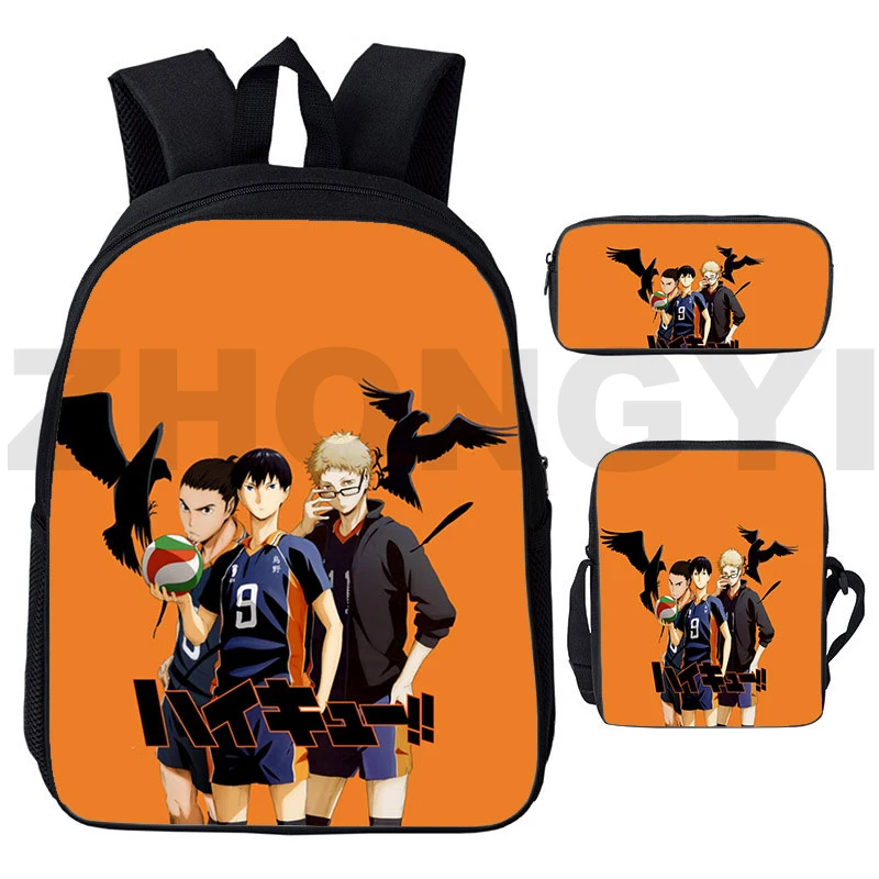 

Hot Haikyuu Backpack Japanese 3 In 1 Set Anime Nekoma Backpacks for School Teenagers Girls 3D Karasuno Bags 16 Inch Bookbag 2022