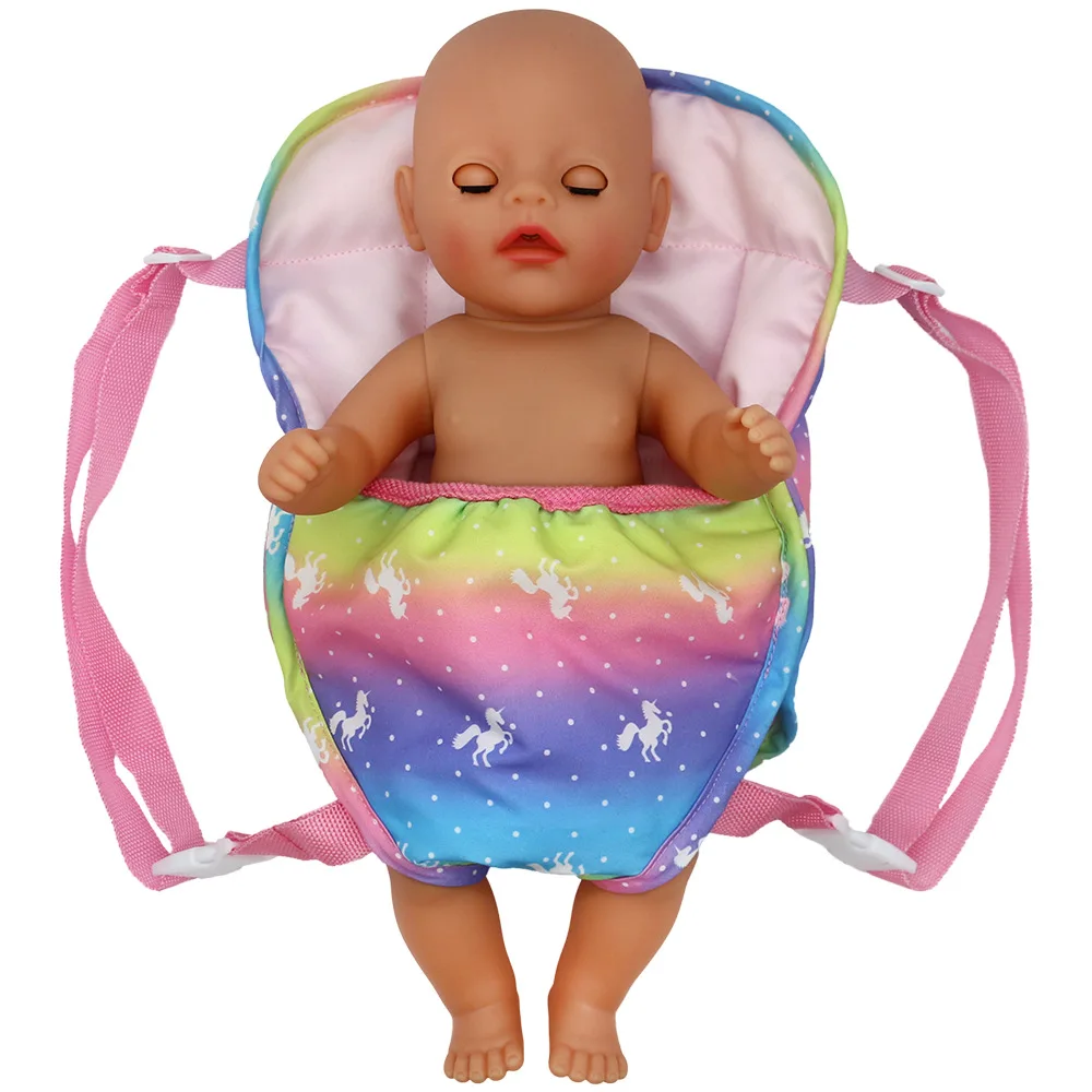 Dolls Out Going Carry Bag Backpack Strap For 43 CM Born Baby Doll Clothes Accessories,18 Inch American Doll Girl's Toys,Gift