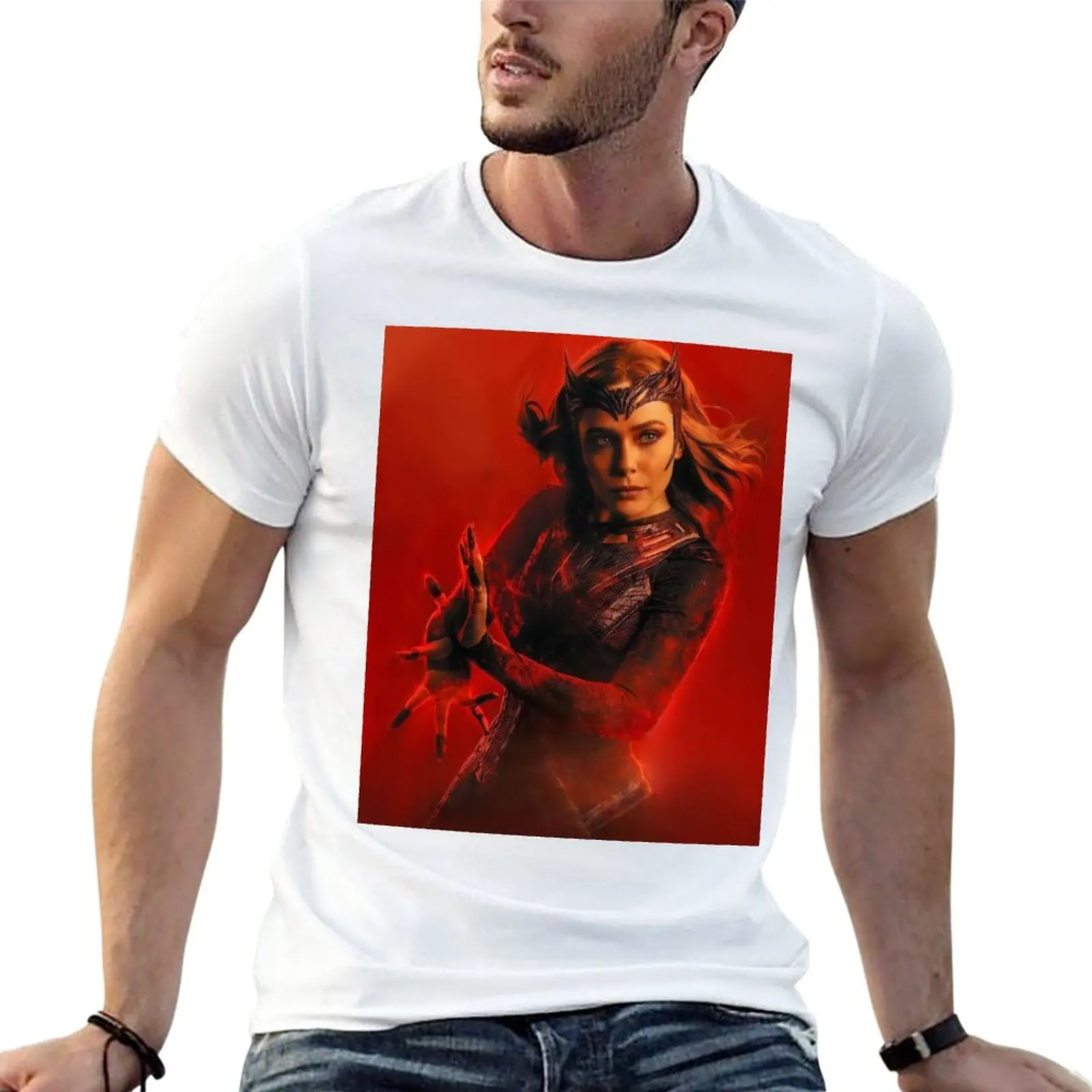 

New red witch T-Shirt cute clothes oversized t shirts anime Men's t shirts