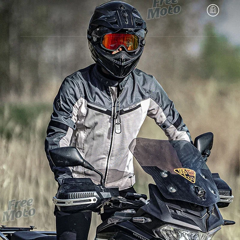SULAITE New Men Motorcycle Jacket Women Summer Breathable Mesh Anti-Skid Protection Anti-Collision Soft Armor CE2 Gear