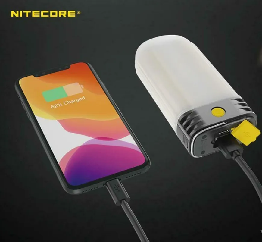 NITECORE LR60 라이트 보조베터리 충전기, 충전식 휴대용 하이 CRI LED 야외 캠핑 랜턴, USB-C 충전, 280 루멘