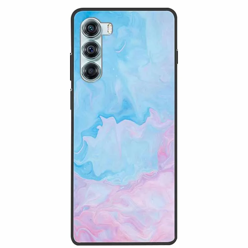 Marble Silicone Black Soft Protective Phone Case Cover