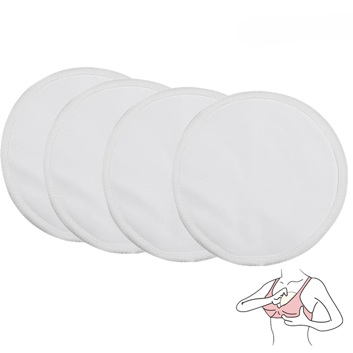Breast pads 4Pc Rayon Made from Bamboo Washable Reusable Nursing