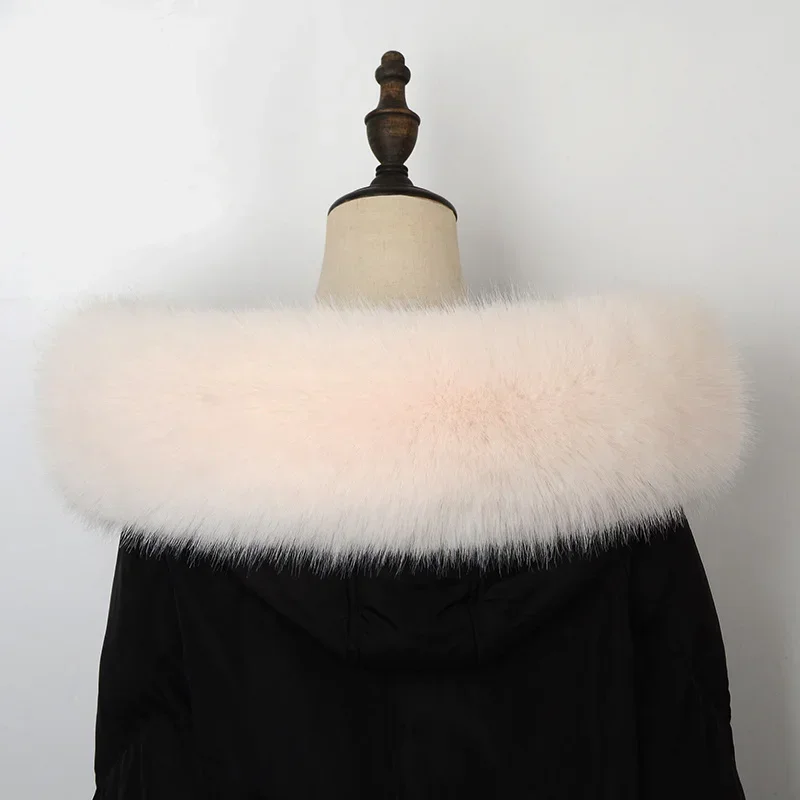 New Faux Fox Fur Collar Winter Women Fake Fur Scarf Shawls for Coat Warmer Decor Furry Hood Trims Parkas Jacket Fur Scarves