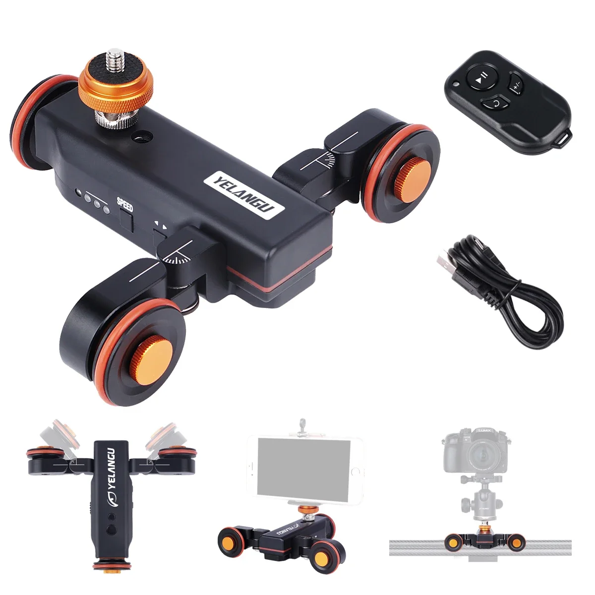 Yelangu Camera Video Autodolly Electric Motor Track Slider for Canon Nikon for Sony DSLR iphone12 Xiaomi Yelangu L4X YELANGU L5i