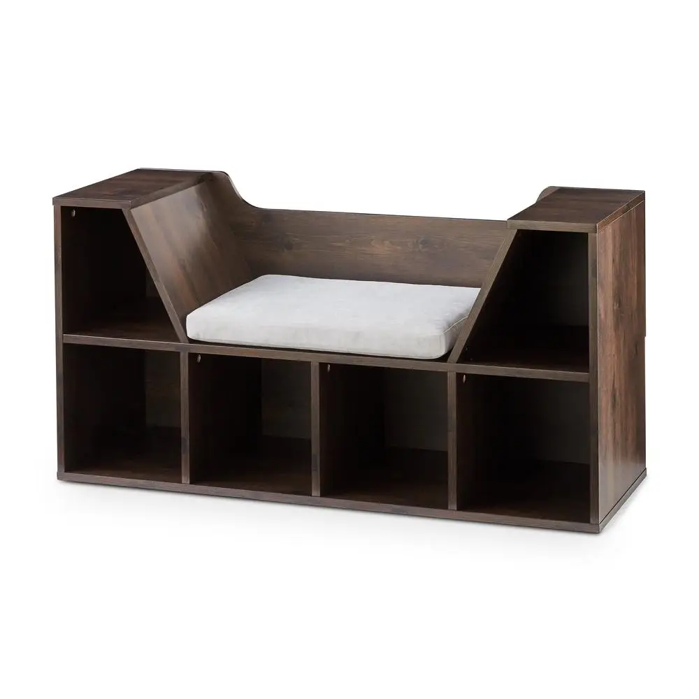 Kids Reading Nook Storage Bookcase Cubes Bench Foam Cushion Playroom Library Durable Wood Composite Childrens Furniture 3