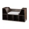 Kids Reading Nook Storage Bookcase Cubes Bench Foam Cushion Playroom Library Durable Wood Composite Childrens Furniture 3