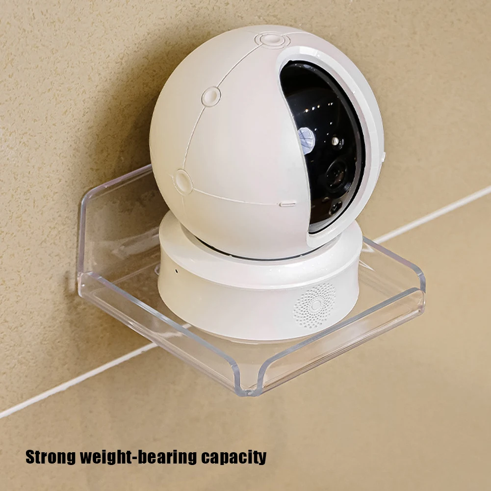 Small Security Camera Wall Mounting Bracket Punch Free Acrylic Storage Rack Versatile Waterproof for Speakers Plants Books Toys 2