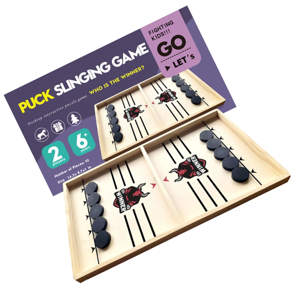 

Practical Catapult Chess Replacement Fast Sling Puck Game (Wooden Lubricious)