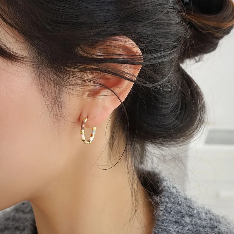 Colorful Geometric Retro Trend Drop Earrings for Women