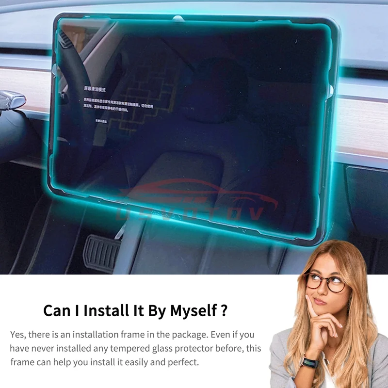 테슬라 모델 3 (2019-2023) 모델 Y (2020-2024) 15인치 센터 컨트롤 터치스크린 보호필름 강화유리 필름 내비게이션