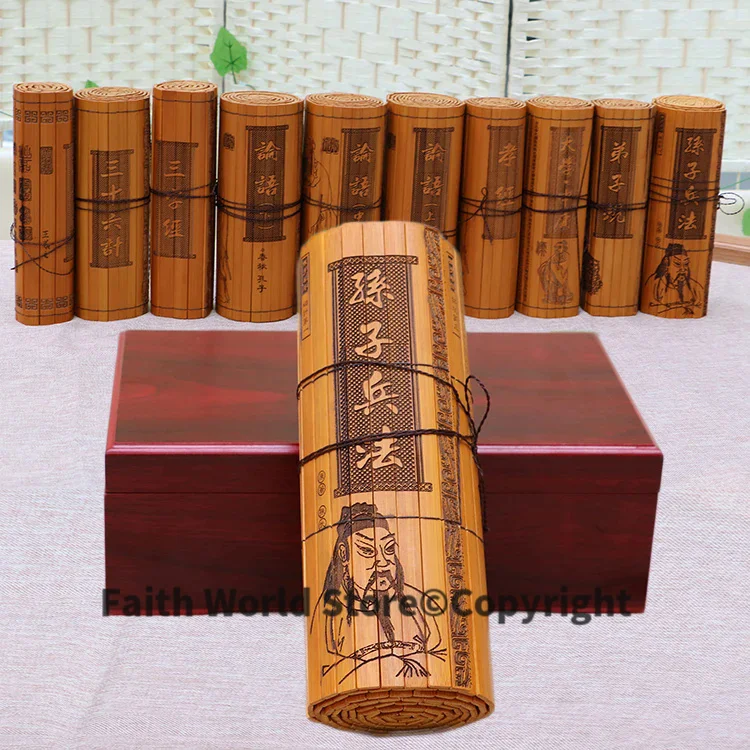 

CHINA national foreign present gift -The ART of WAR # Sun-Tzu -Bamboo Collector Edition book (2 Language) TOP business present