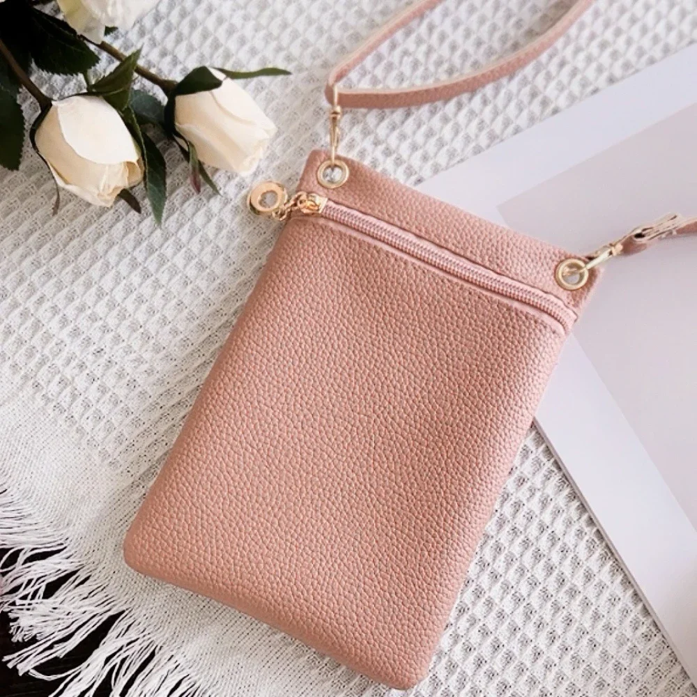 Fashion Phone Bag Sweet Women's Convenient Shoulder Bag Purses and Handbags Mini Crossbody Bag PU Litchi Pattern Personalized
