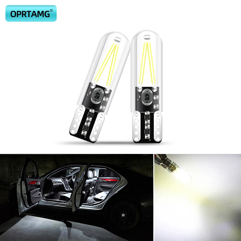 

1x W5W Led T10 Cob Glass Car Light Led Filament Auto Automobiles Reading Dome Wedge License Plate Bulb Lamp DRL Car Styling 12v