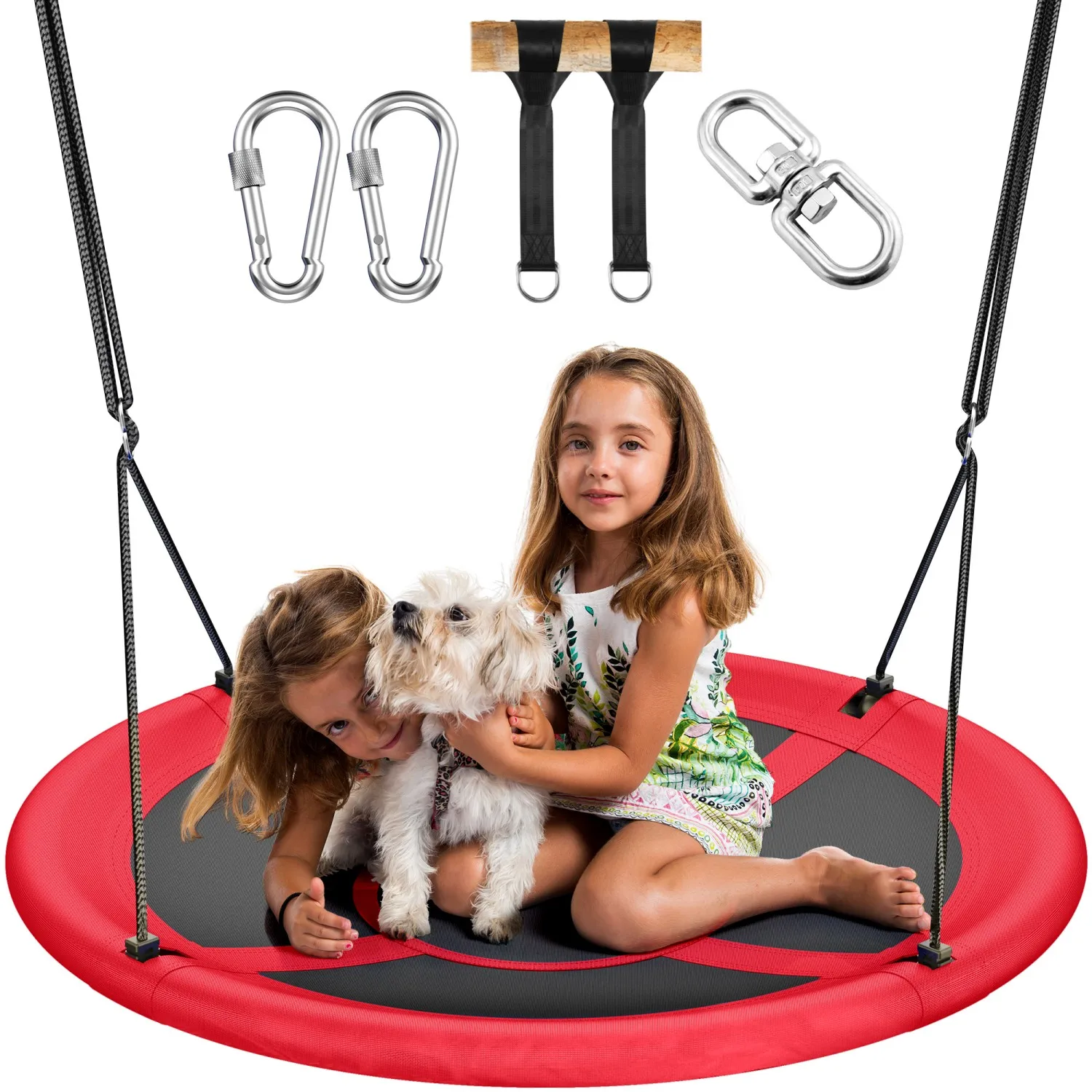 17666-901c4c.jpg 43" UFO Tree Swing for Kids & Adults - 700LB Capacity, Waterproof Hanging Saucer Seat with Adjustable Straps.