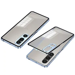 Premium Aluminium Alloy Magnetic Case with Matte Acrylic Back - Sony Xperia 1 IV (Blue)