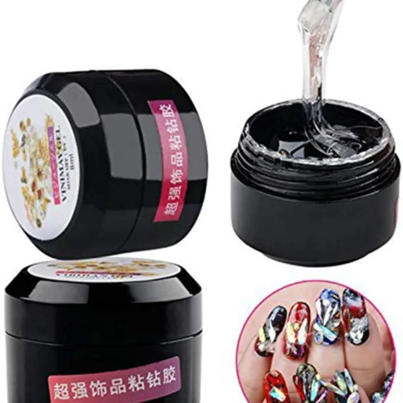 Nail Glue 8ML Easy Stick Nail Patch Gel Fast Drying Rhinestone Decoration Adhesive Bond UV Glue No-Flowing Modelling Stick Tips