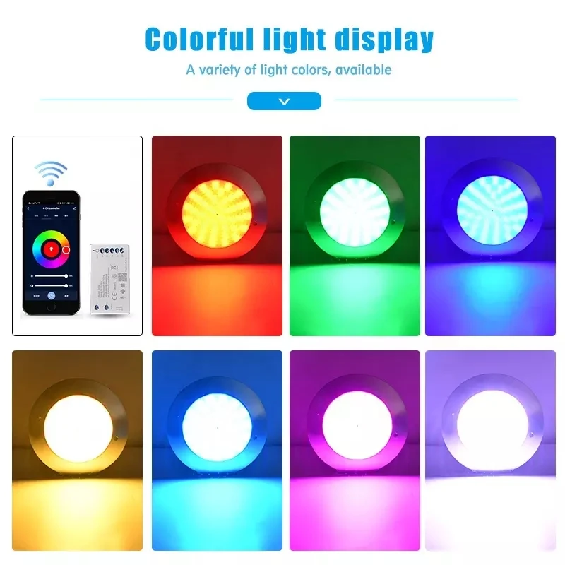 18W 35W Swimming Pool Lights Focos 12V Smart App Tuya Wifi LED RGB Piscine Lamp Remote Control Pool Party Decoration One set