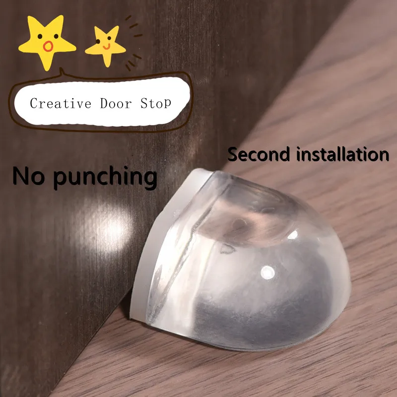 Self Adhesive Transparent Pc Door Stopper Floor Stopper Wall Buffer Protector Furniture Accessories Anti-Collision Door Holder door stopper