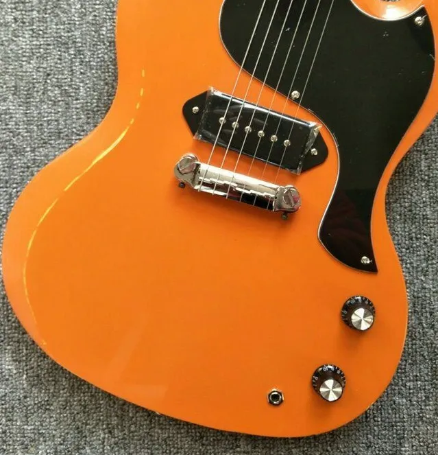 

Free transportation, orange 6-string electric guitar, factory customized