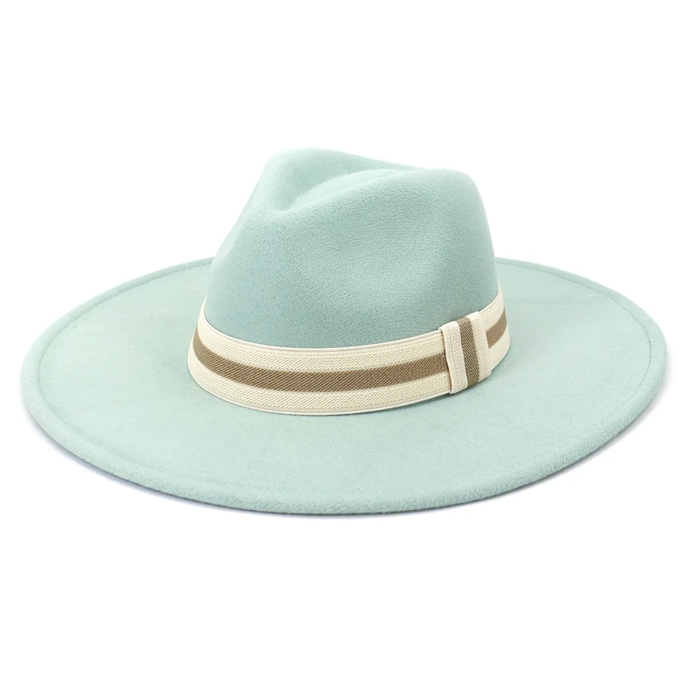 Big brimmed fedora hat fruit green rope accessories fedora hat men's panama large brimmed church