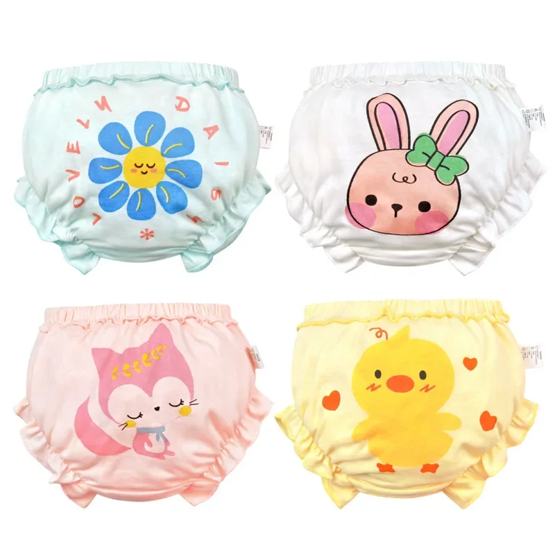 Baby bread pants Korean cartoon cotton shorts Children's briefs Girls' briefs do not clip pp