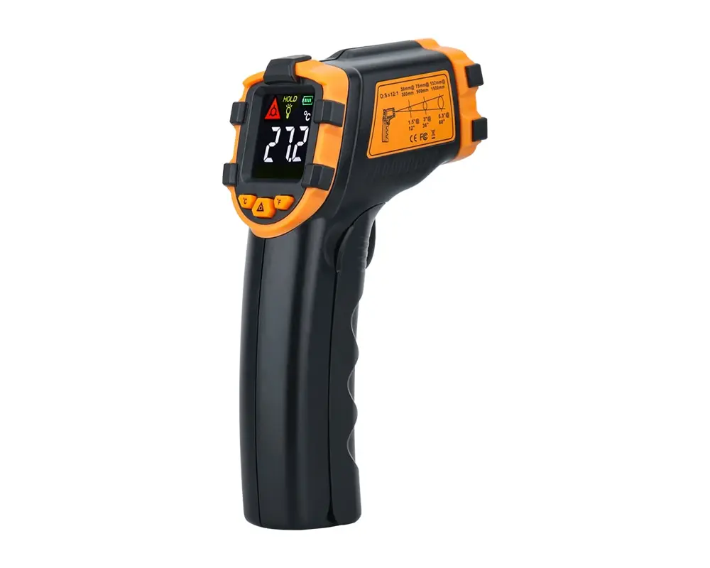 Sfa1723582f5c403791648da2eb293eeeB Digital Infrared Thermometer Laser Temperature Meter Non-contact Pyrometer Imager Hygrometer IR Termometro Color LCD Light Alarm Mallzona