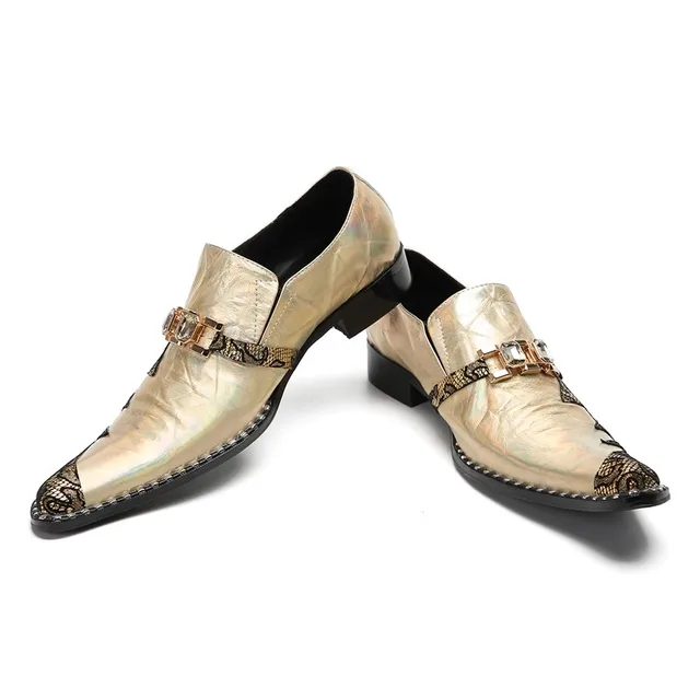 mens white shoes with gold buckle