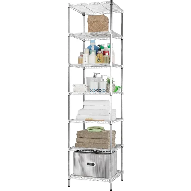 HEOMU 5 Tier Shelving Unit Metal Storage Shelf, Wire Shelves