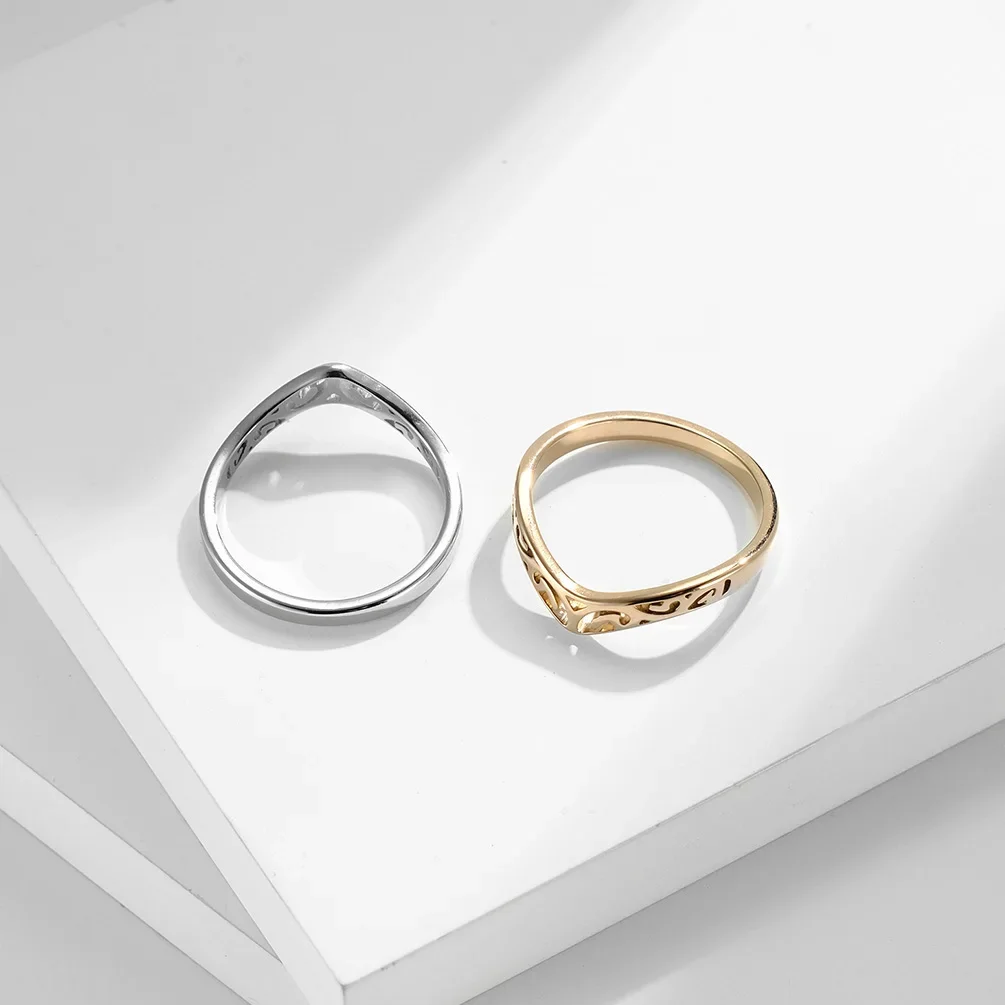 Silver Ring Wedding Rings Finger Rings Womens Ring Jewelry Rings Ring Jewelry Signet Ring Couple Rings Moissanite Ring Cross Rings JHSL Unisex 2mm Luxury Stainless Steel Men Women Rings Black Gold Silver Color US size 5 6 7 8 9 10