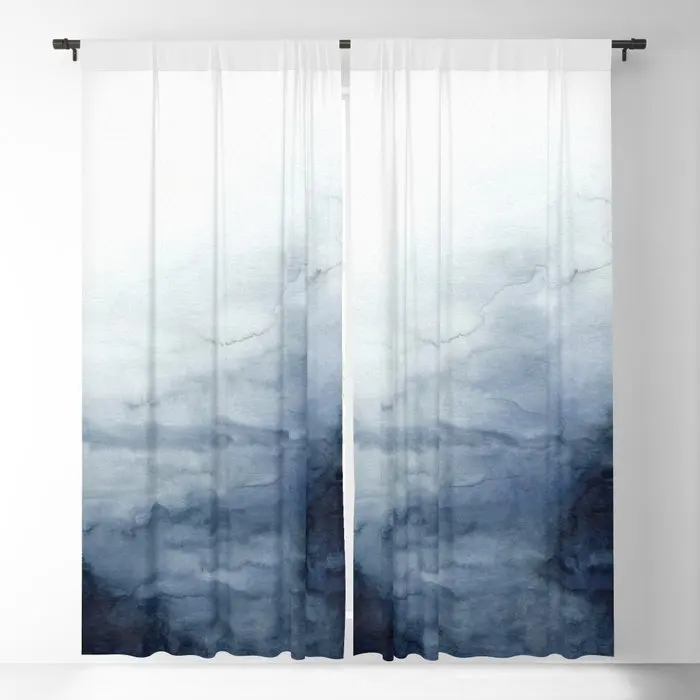 

Indigo Abstract Painting | No.2 Blackout Curtains 3D Print Window Curtains For Bedroom Living Room Decor Window Treatments