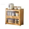 Bamboo Modern Kitchen Cabinets Desktop Sideboard Simple Table Top Rack Household Seasoning Tableware Storage Cabinets with Door 2
