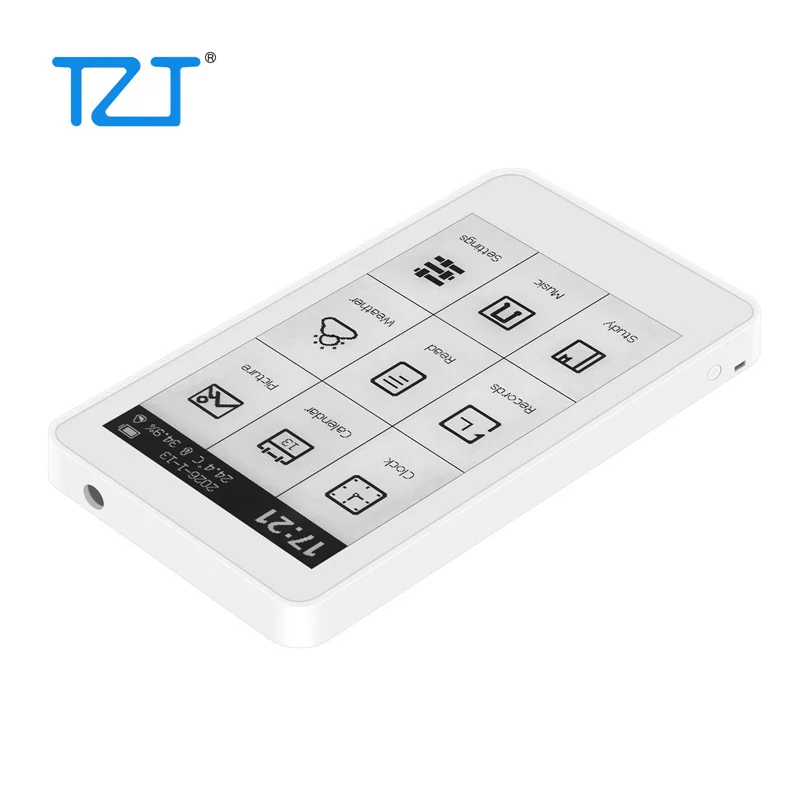 TZT HamGeek M3 휴대용 전자책 리더기 3.7인치 터치스크린 전자종이 10단계 조절 가능한 백라이트 시계 전자잉크 디스플레이