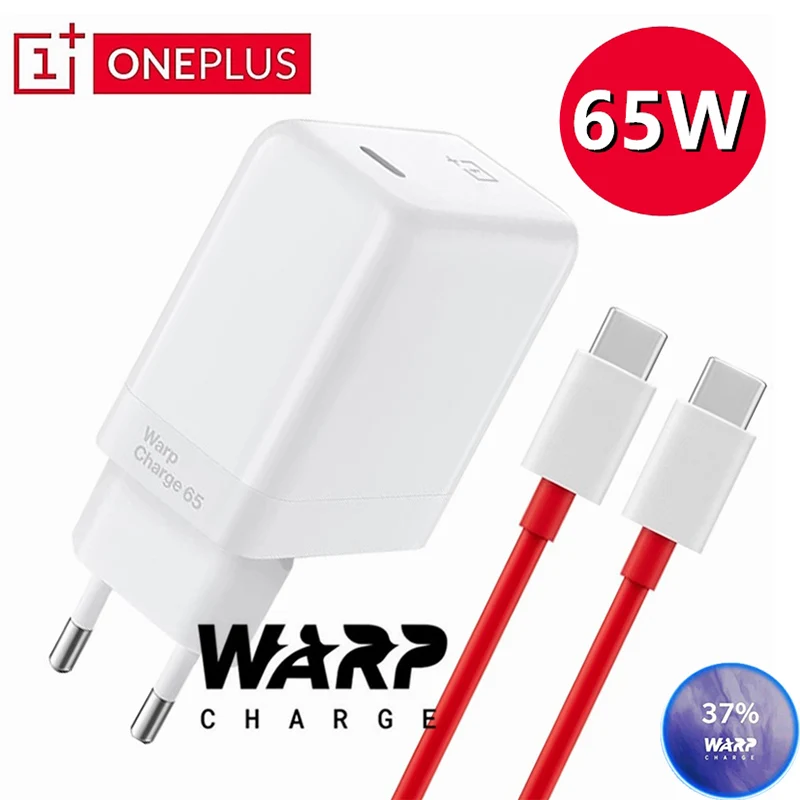 Original Oneplus Warp Charge 65 Charger Fast 65W Dash Chargers 5t Adapter For OnePlus 8T/8/7T/7/6T/6/5/ 6A Cable |