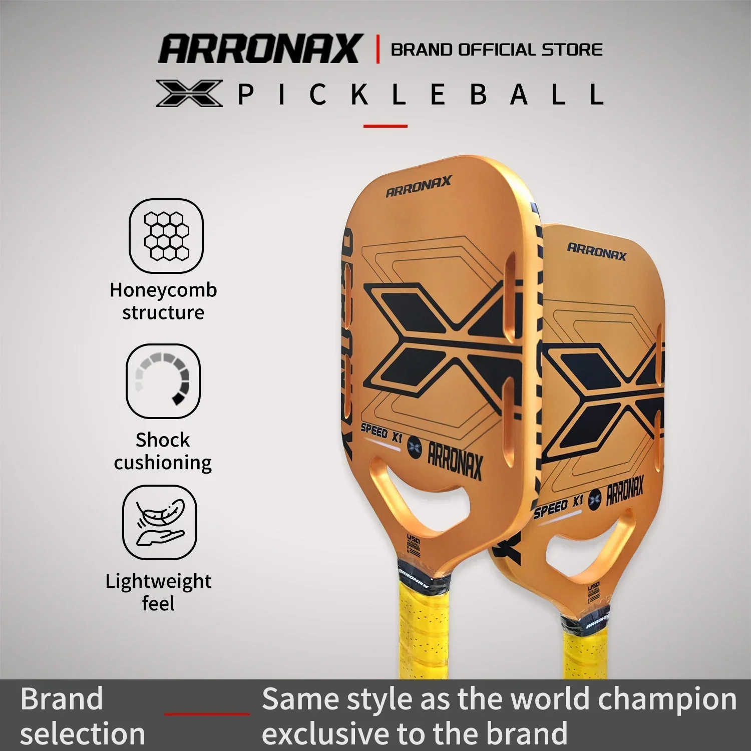 ARRONAX-Pickleball Paddle, Unibody T700 Raw Carbon Fiber, USAPA Approved, Spin Textured Surface, Edgeless Design