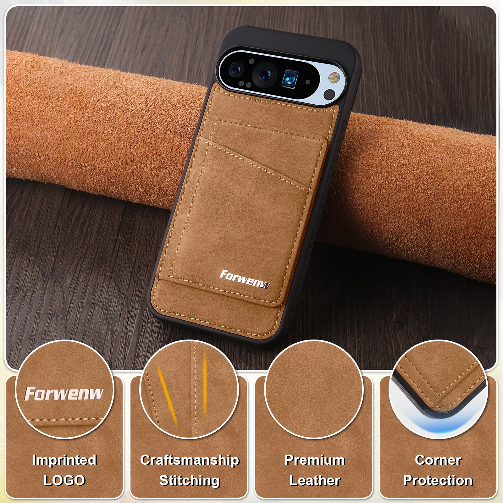Luxury Business Leather Case with Magnetic Flip and Wallet Card Slots