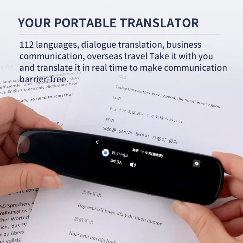 

2022 P301 Portable Pen Scanner 112 Languages Translation Pen Scanner Instant Text Scanning Reading Voice Scan Translator Device