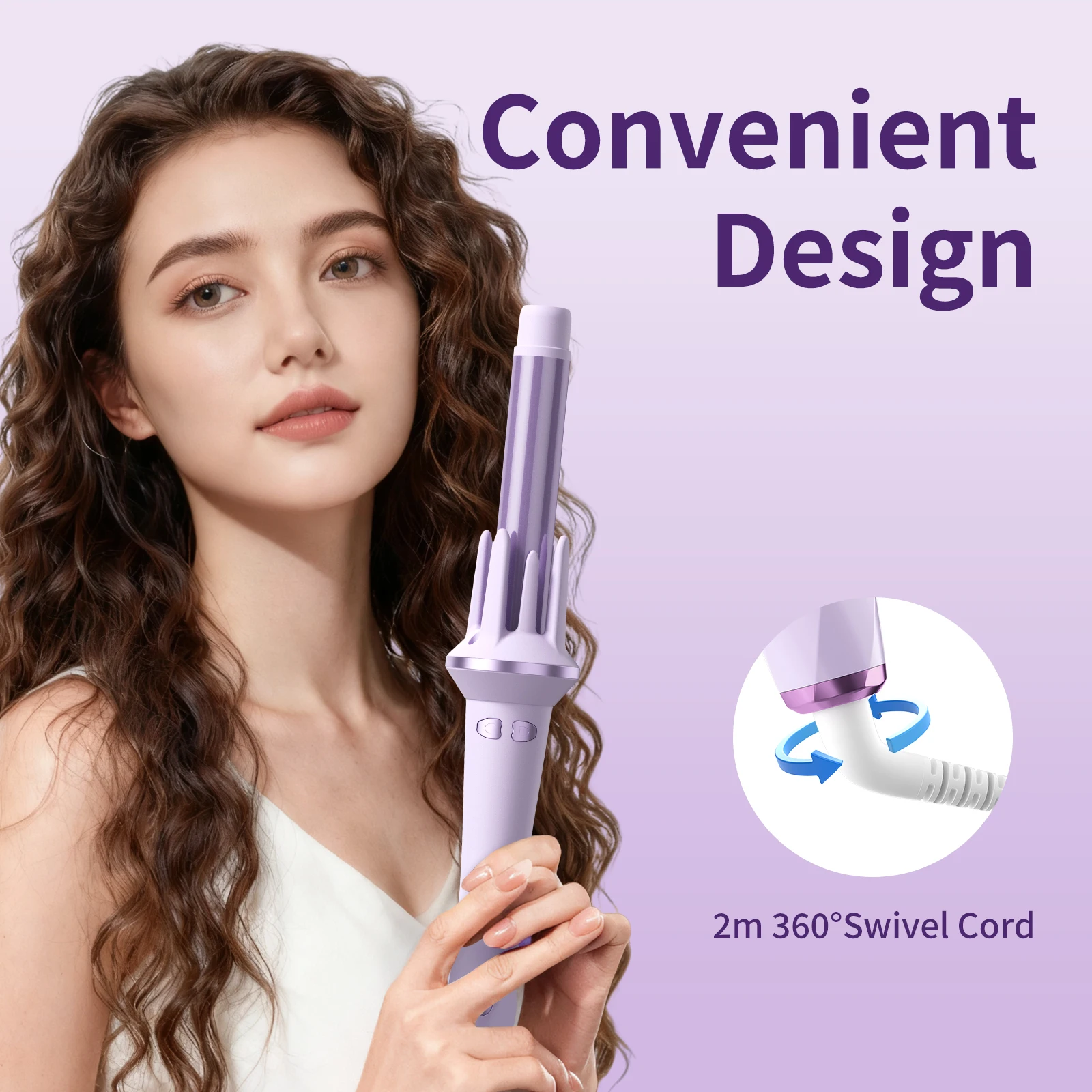 Fer à boucler automatique avec moteur à induction intelligent, anti-emmêlement, sans brûlure, chauffe rapide, outil de coiffure à domicile 1 Fer à boucler automatique avec moteur à induction intelligent, anti-emmêlement, sans brûlure, chauffe rapide, outil de coiffure à domicile 1