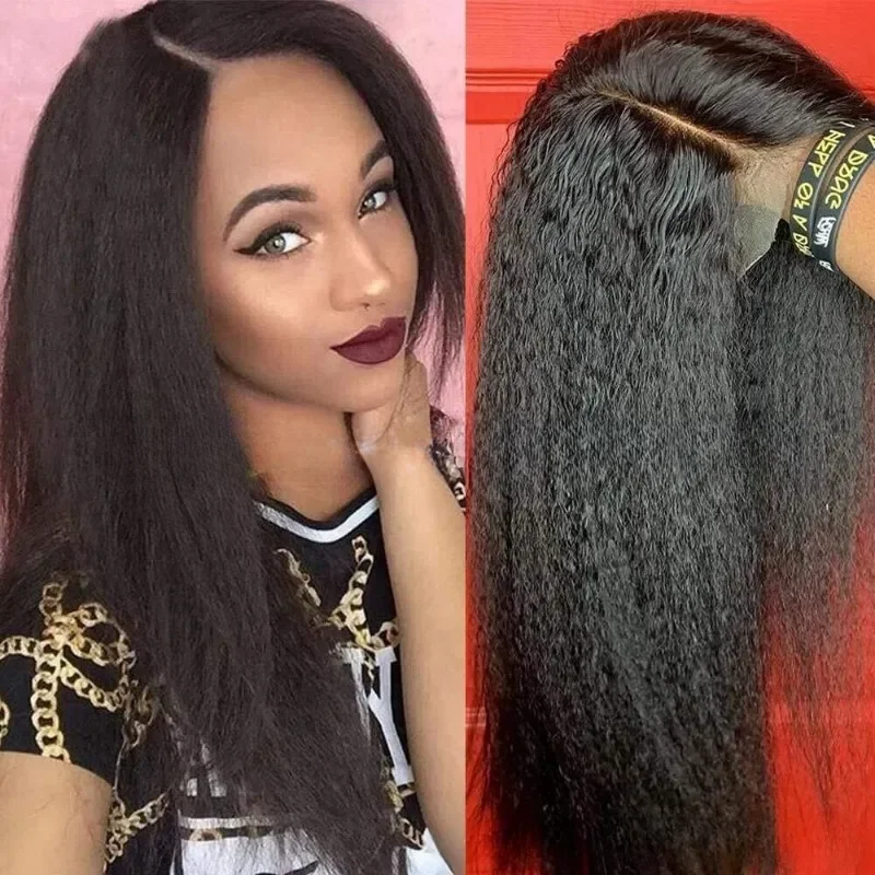 Natural Soft Hair Wigs for African Women Synthetic Afro Kinky Straight Wigs Braided Fluffy Short Yaki Hair Wig 2TT0301