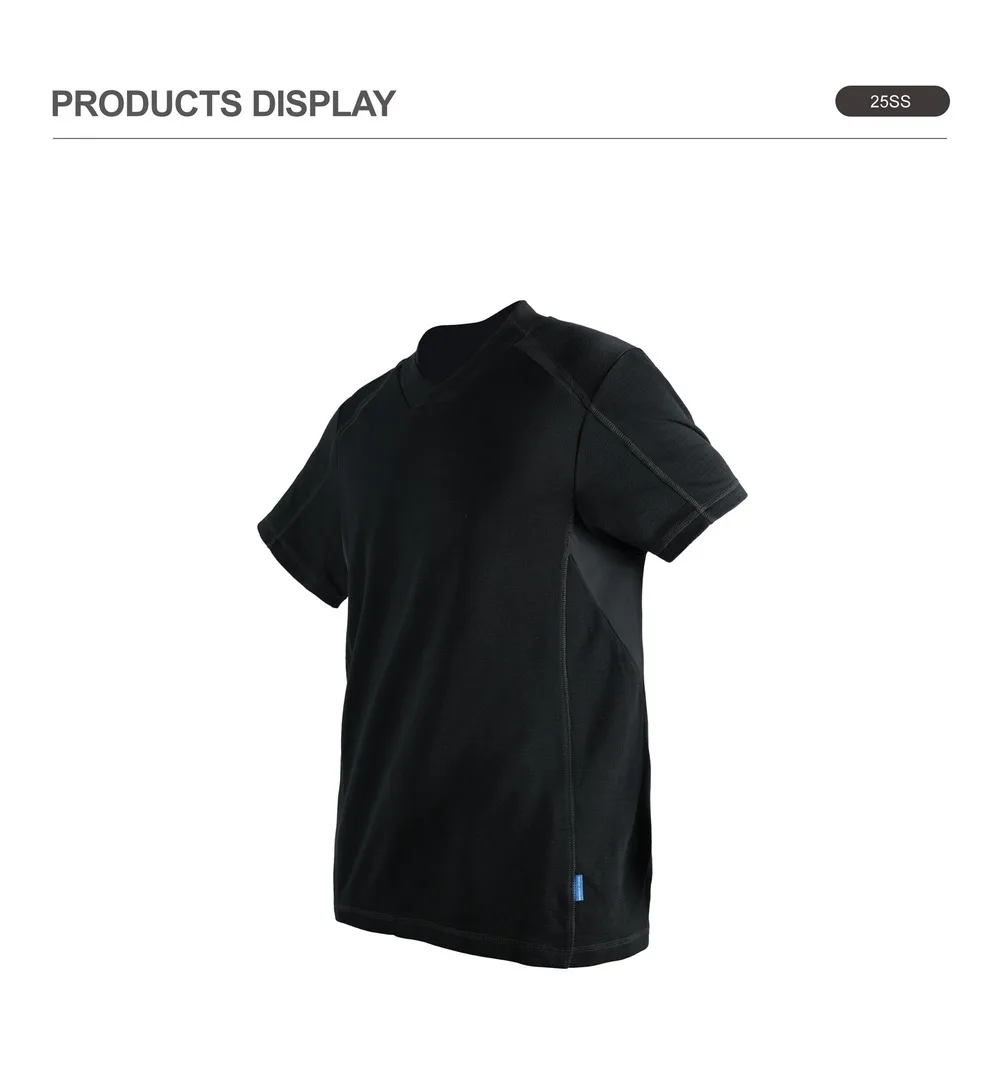Reindee Lusion 25ss Merino wool 3d structure t-shirt skin frinedly breathable splicing materials techwear gorpcore