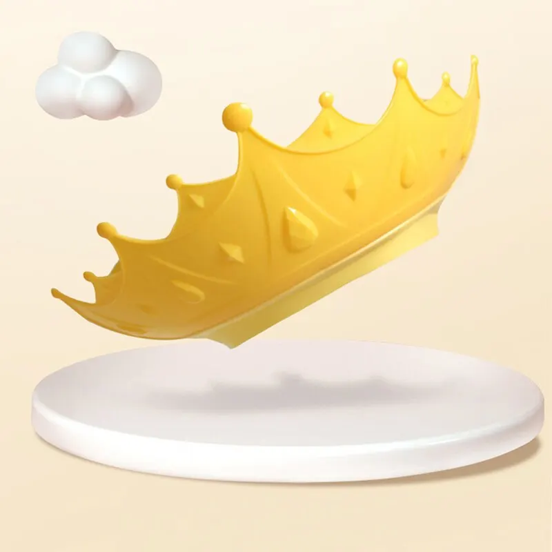 Baby Shower Cap Soft Silicone Safe Visor Hat Shield Adjustable Bathing Crown Hat for Toddler Kids Children