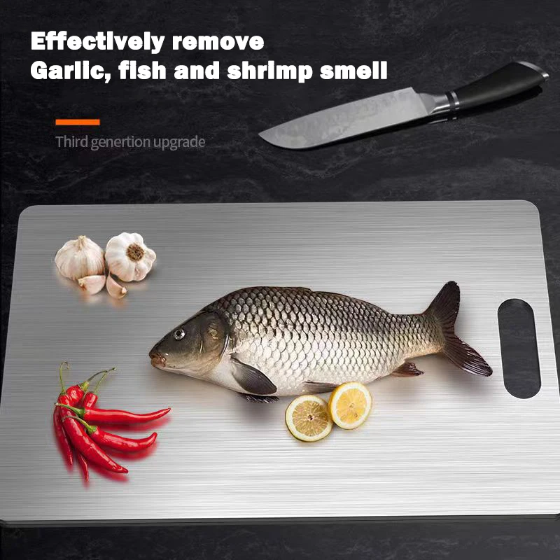 316 Stainless steel Panel and chopping Board Kitchen HouseholdThickened Double Sided Cutting Board Block Kneading Dough Board