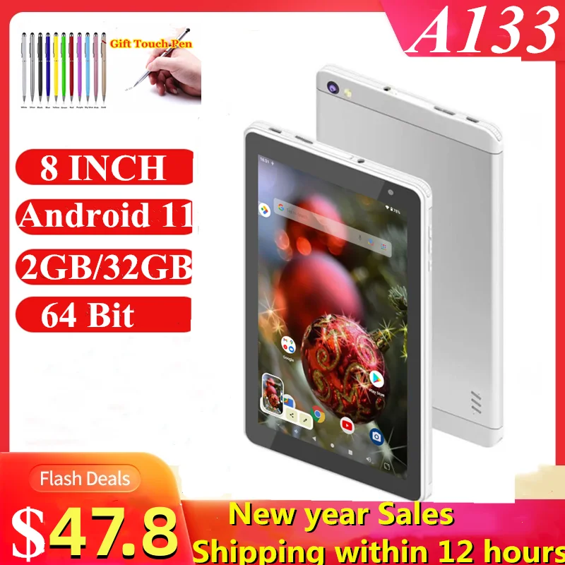 drop-shipping-8-inch-64-bit-tablet-pc-android-11-system-2gb-32gb-a133-dual-camera-ips-screen-quad-core-4800mah-battery-wifi