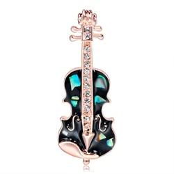 Elegant Vintage Musical Instrument Brooch Collection - Timeless Accessories Gift (Violin-B)