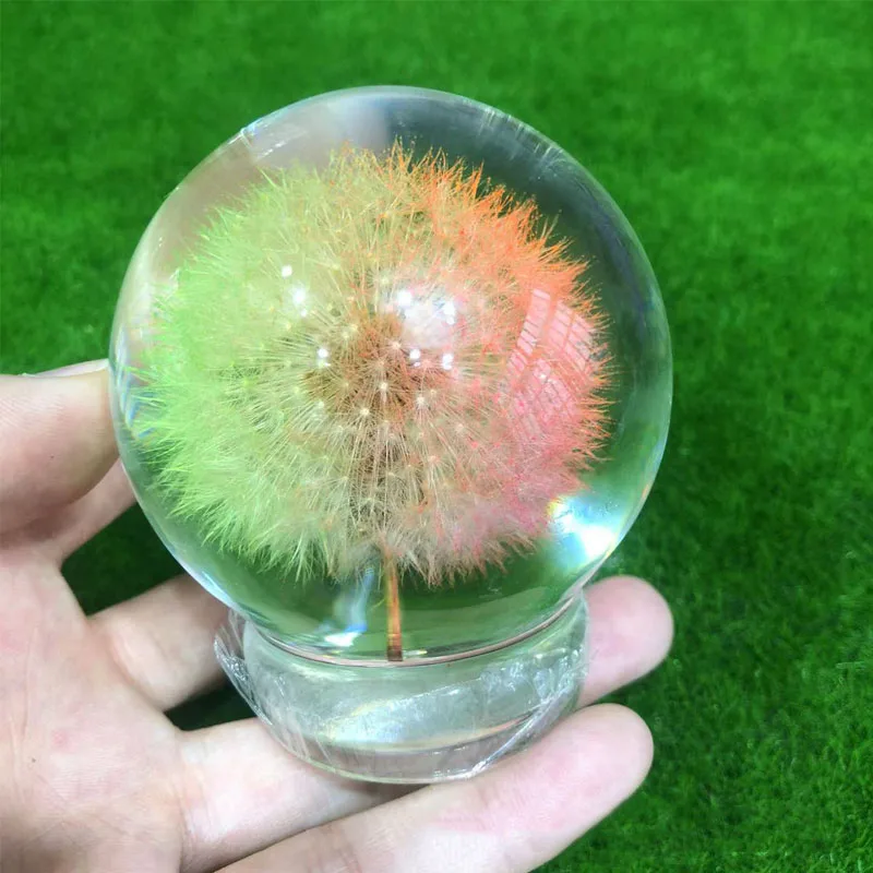 Sustainable Plant Based Eco-Resin Sphere Paperweight - Dandelion